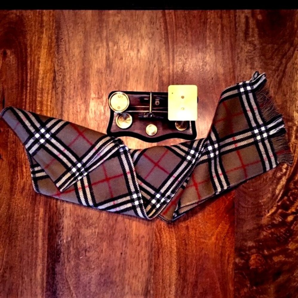 Vintage Tartan Scarf Made in British Hong Kong
